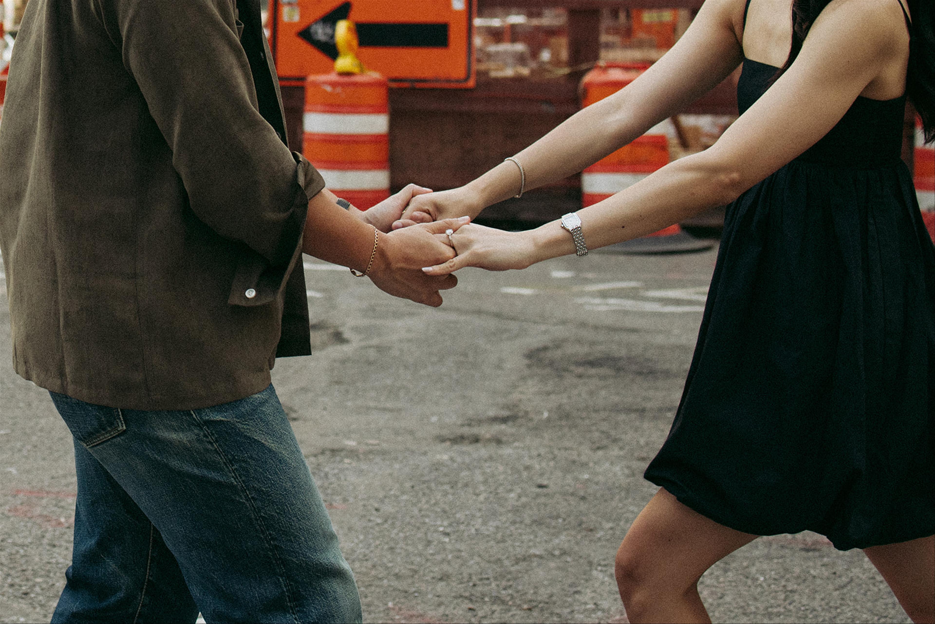 Holding hands on the street