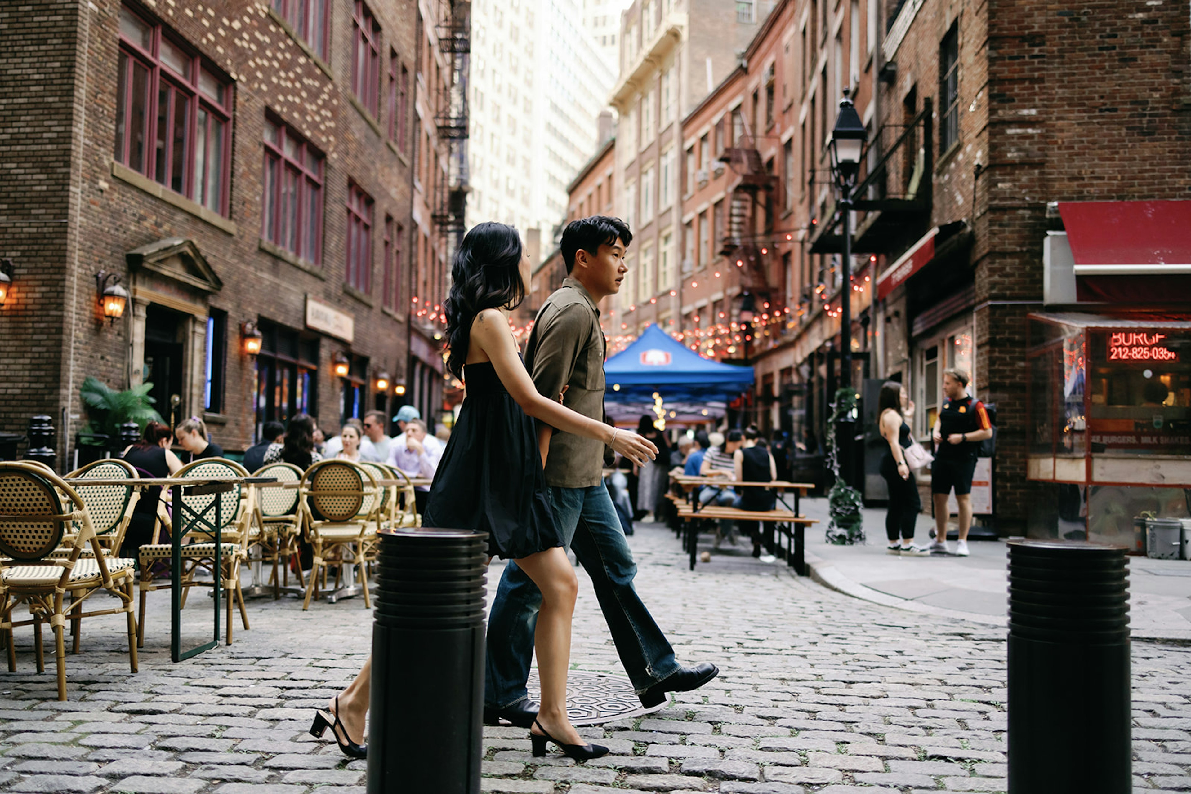 Walking down Stone Street